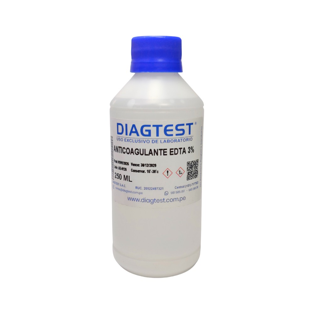ANTICOAGULANTE EDTA 3% X 250 ML (HEMATOLGIA) 